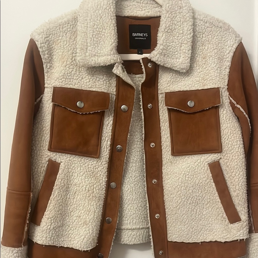 COPY - Barney's Shearling Jacket with Brown Accents vintage